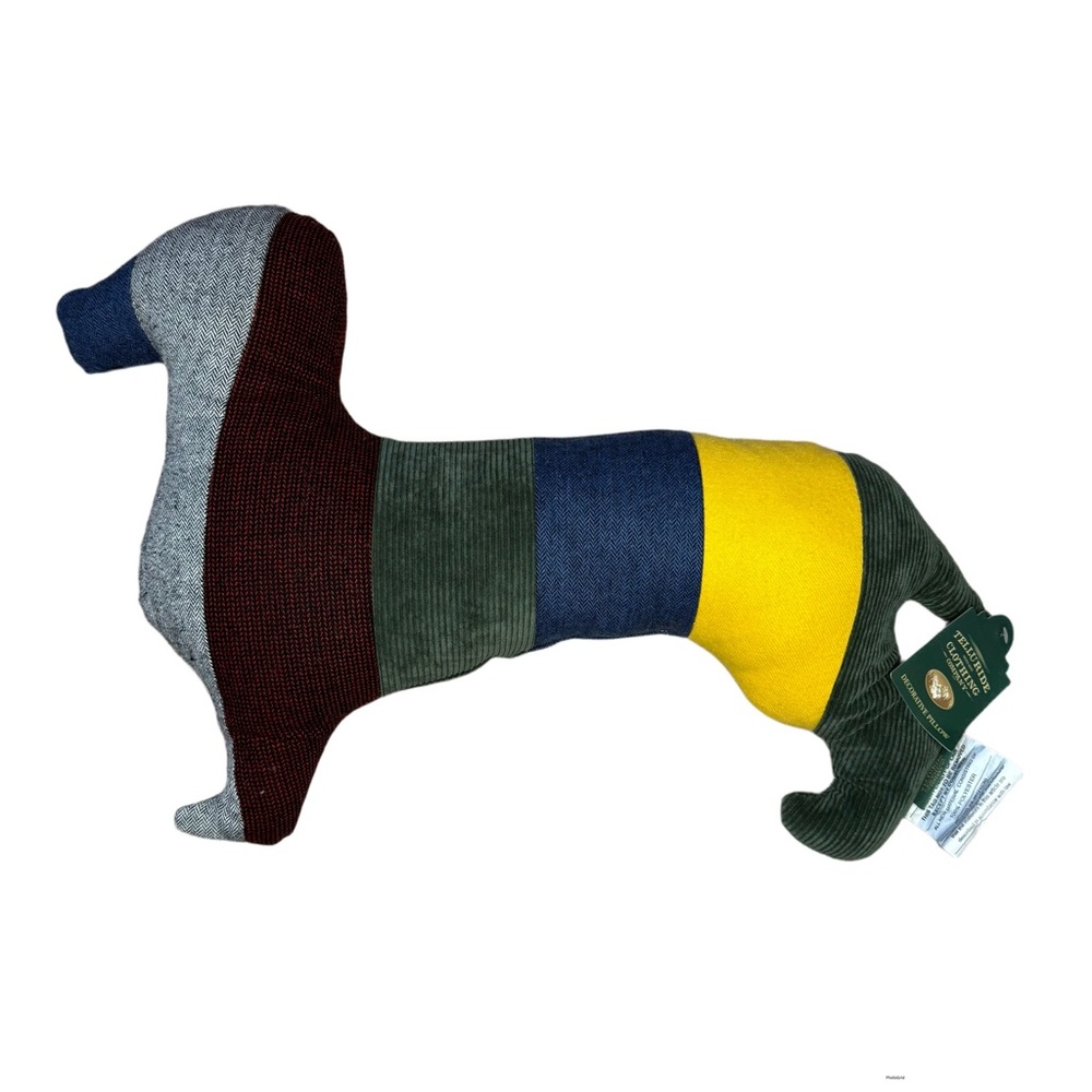 Telluride clothing company wiener dog dachshund soft patchwork pillow plush